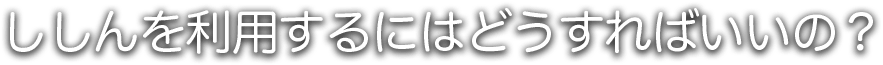 ししんを利用するにはどうすればいいの？